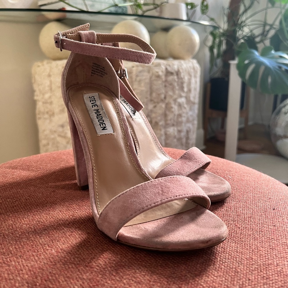 Dusty pink Steve Madden chunky heels